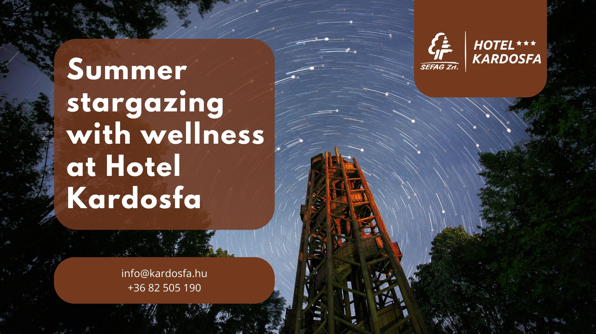 Summer stargazing with wellness at Hotel Kardosfa