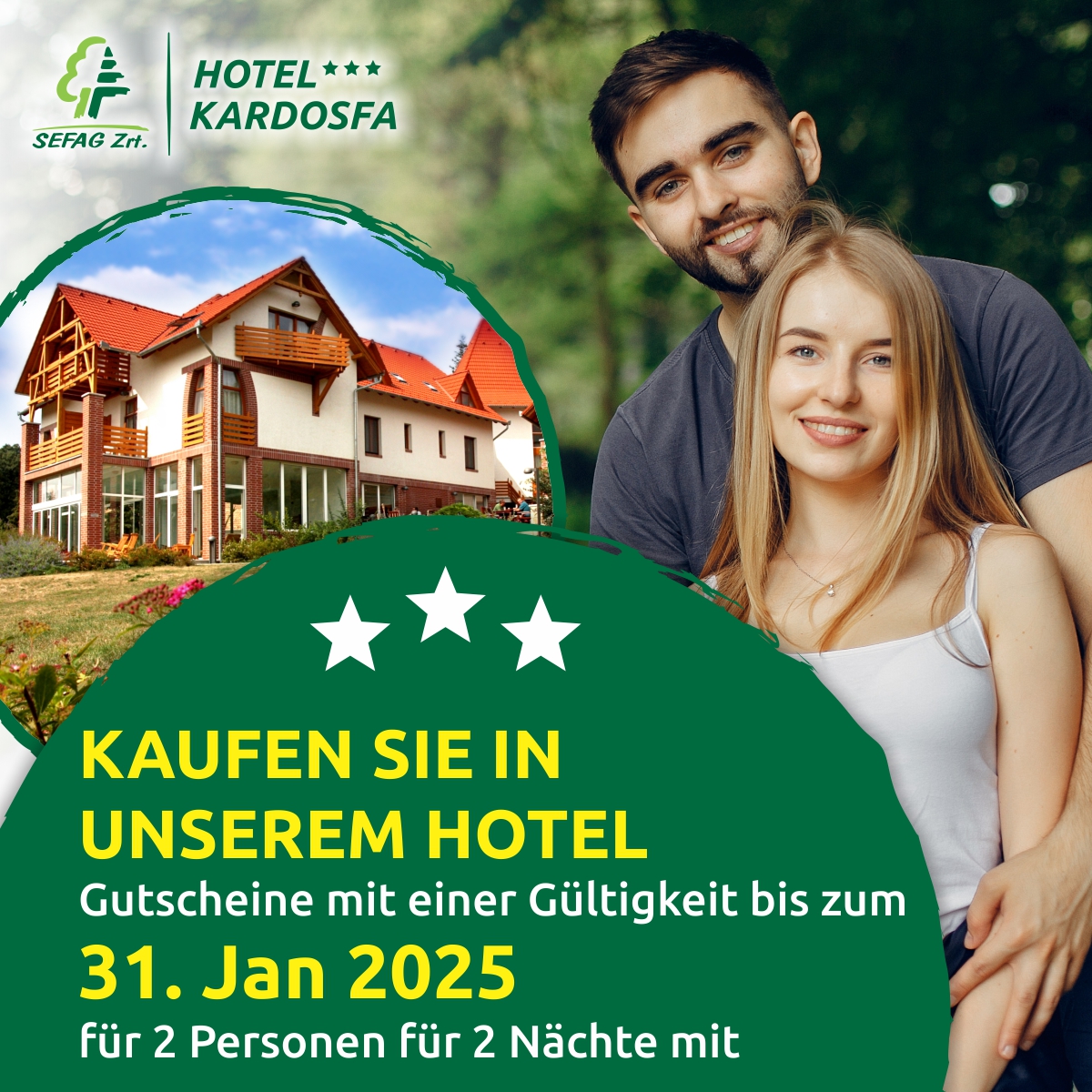 Wellness Entspannung im Stil des Kardosfa Hotels – langfristiger Gutschein